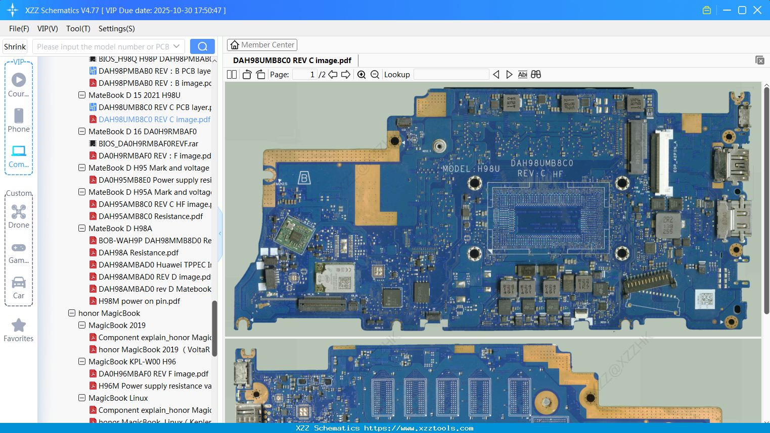 Laptop HUAWEI DAH98UMB8C0 REV C Image